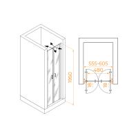 Душевая дверь RGW PA-104Gb  60*195 060810406-16 профиль Золото стекло Прозрачное 6 мм RGW
