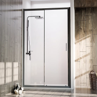 Душевая дверь раздвижная  VN72B-140-01-C4 1400x1900 Цвет профиля Чёрный матовый Стекло Прозрачное Veconi