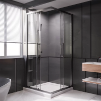 Душевой угол раздвижной 1100Х800x2000 цвет профиля Графит брашированный стекло прозрачное  PTC20-GR-11080-01-C4 Premium Veconi