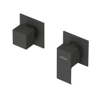 Встраиваемый однорычажный смеситель для душа с поворотным переключателем на 3 выхода  PORTA-VDIM3-M-NOP Чёрный матовый ручка  Чёрный матовый Cezares