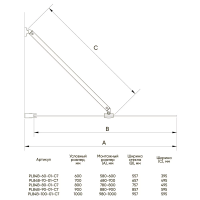 Шторка на ванну 700x1500 PL84B-70-01-C7 цвет профиля Чёрный матовый стекло Прозрачное Veconi