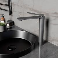 Смеситель для накладной раковины однорычажный цвет вороненая сталь VBF-2VE2GM VINCEA