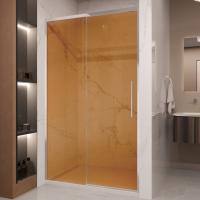 Душевая дверь раздвижная  VDS-1ST120GS 1200х2000 профиль хром стекло янтарь VINCEA