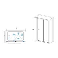 Душевой уголок RGW CL-41 (CL-21 + Z-050-1) прямоугольный   90*100*185 04094190-011 профиль Хром стекло Прозрачное 4 мм RGW