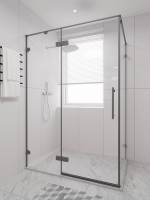 Душевой угол распашной 1300х900x2000 цвет профиля Графит брашинг стекло прозрачное осветленное AL-SP-13090-00-GR-C4 Premium Veconi